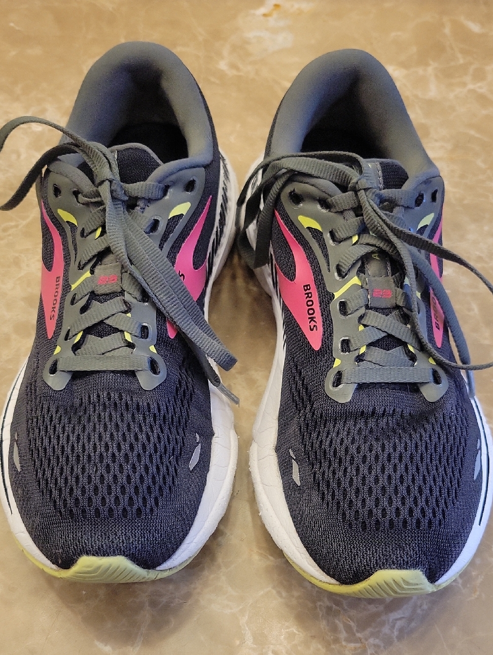 Brooks Women’s Athletic Shoes - Black with Pink & Yellow Accents